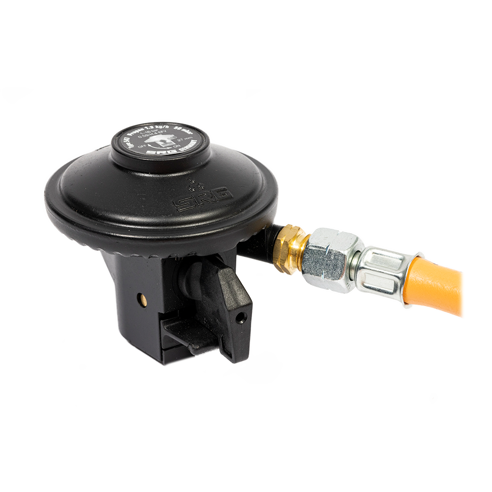 Niederdruckregler 50 mbar - 1,2 kg/h - CLICK-on x G 1/4 LH-KN