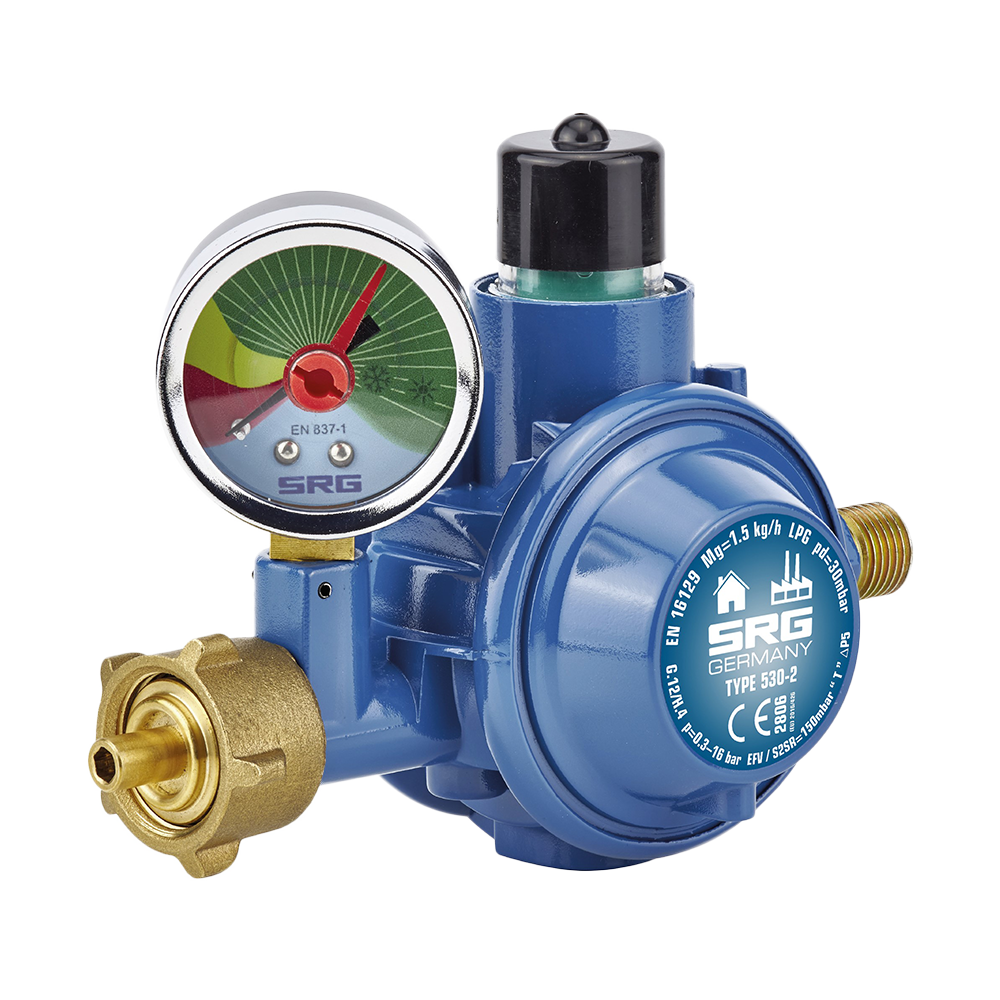 Kleinflaschenregler 50 mbar - 1,5 kg/h - G 1/4 LH-KN