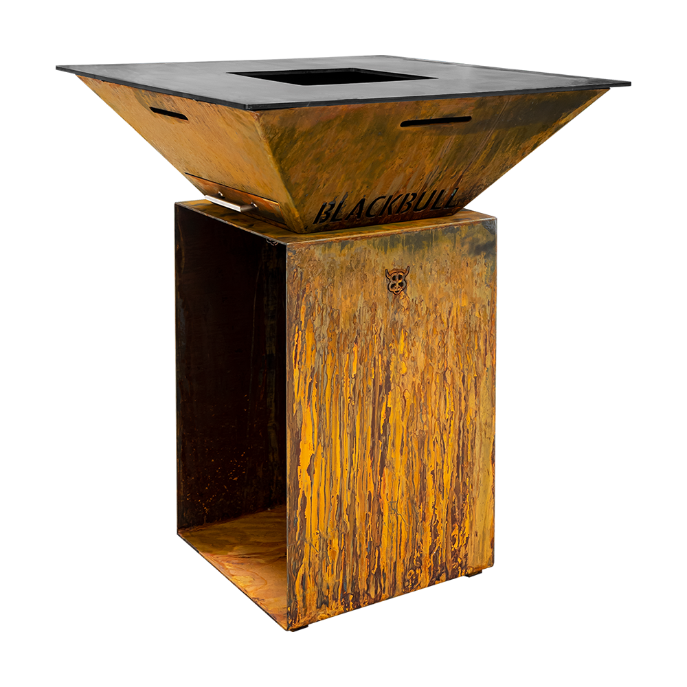 DELETE BigQube M - Wood - Corten - Grillfläche: 80 × 80 cm