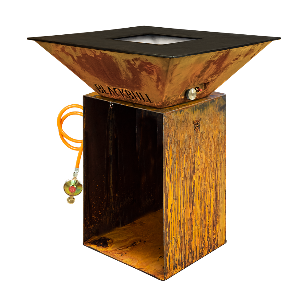 DELETE BigQube M - Gas - Corten - Grillfläche: 80 × 80 cm